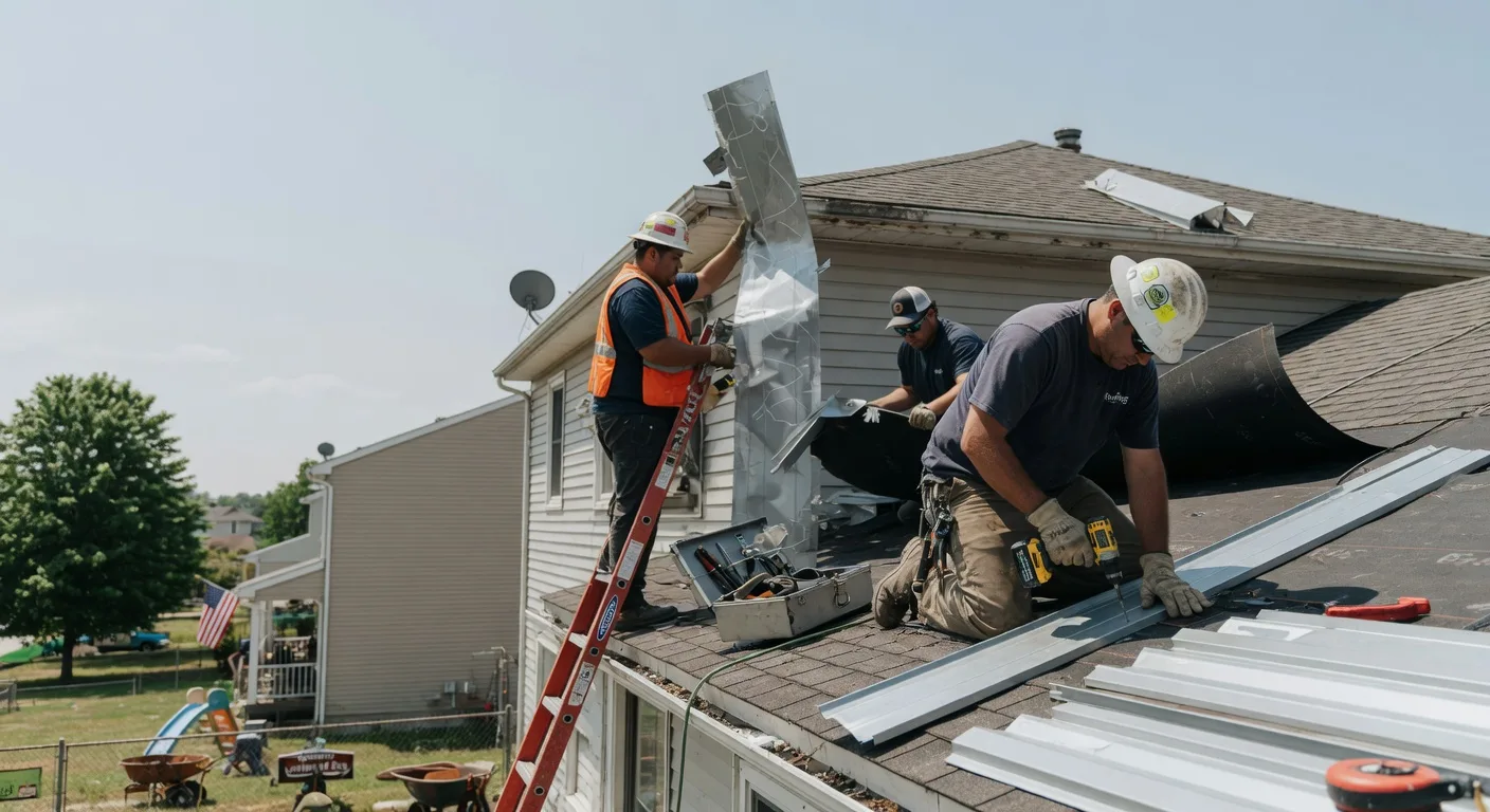 Storm Damage Metal Roof Repair in Lakewood, IL